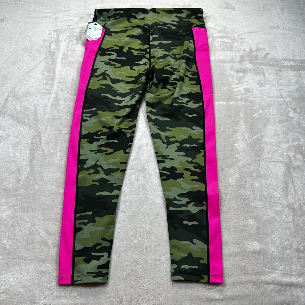 NWT Rise by LuLaRoe Women's Large Camo 7/8 Leggings Hot Pink Stripe High Waist - Picture 6 of 12